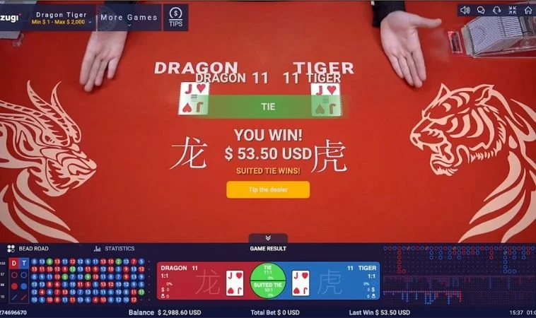 Trò Chơi Dragon Tiger Tại Bet88 | Hướng Dẫn Chi Tiết Chuẩn 2 Các cửa cược trong game Dragon Tiger tại Bet88